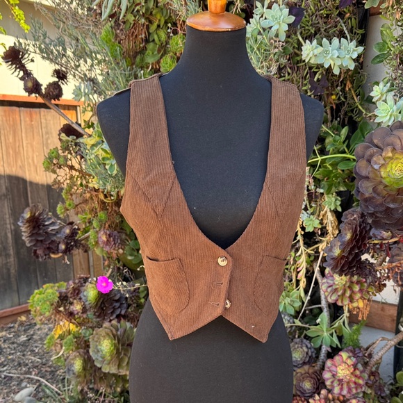 SHEIN Tops - SHEIN Brown Corduroy Vest Top